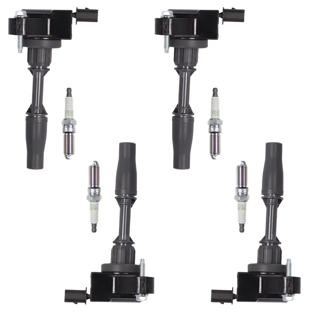 Set of 4  Ignition Coils and  Platinum Spark Plugs Compatible with 2018 Buick Regal Sportback 2.0L l4 Replacement for UF680