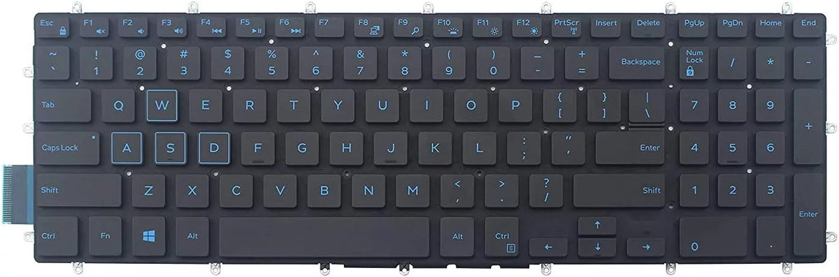 New  Blue Font English Backlit Laptop Keyboard (Without palmrest) Replacement for Dell G3 15 3590 G3 3579 G3 3779 G5 15 5590 G7 15 7588 17 7790 G7 15 7590 G5 15 5587 Light Backlight