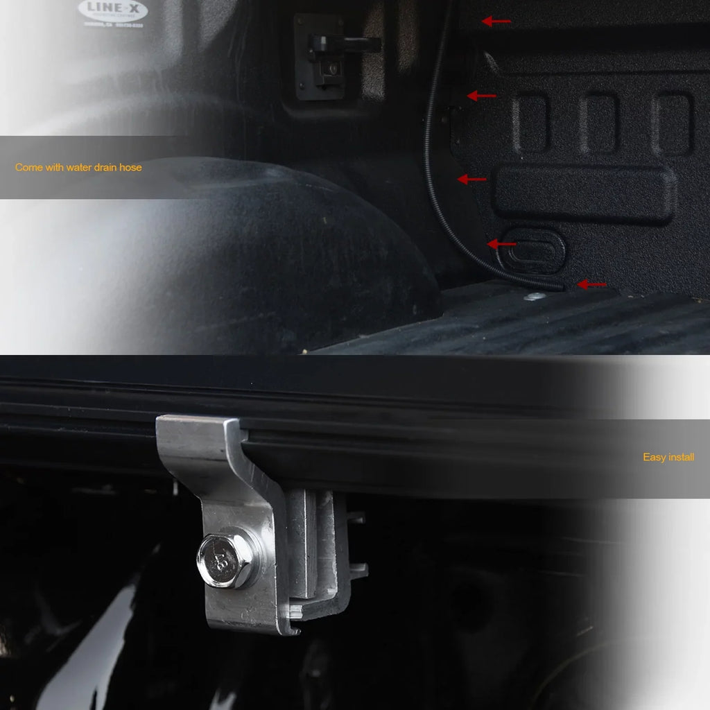 Stehlen 642167822394 Low Profile Hard Aluminum Tri-Fold Tonneau Cover - Matte Black For Ram 1500 2019-2022 5.7 Feet ( 68.4" ) Short Bed New Body Style