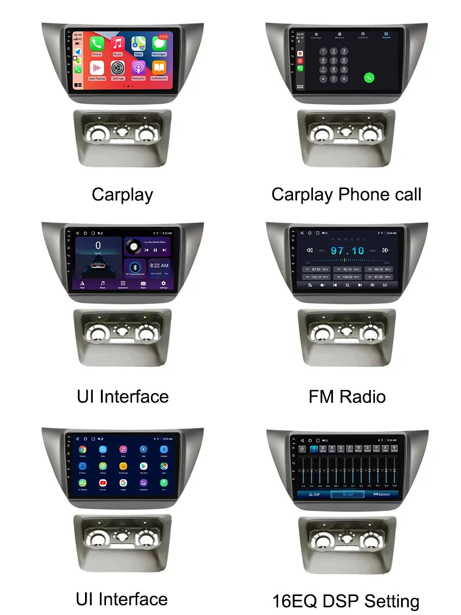 Carplay Car Radio Stereo For Mitsubishi Lancer 9  2000 - 2010  Navi Android Screen With Bluetooth Android Auto