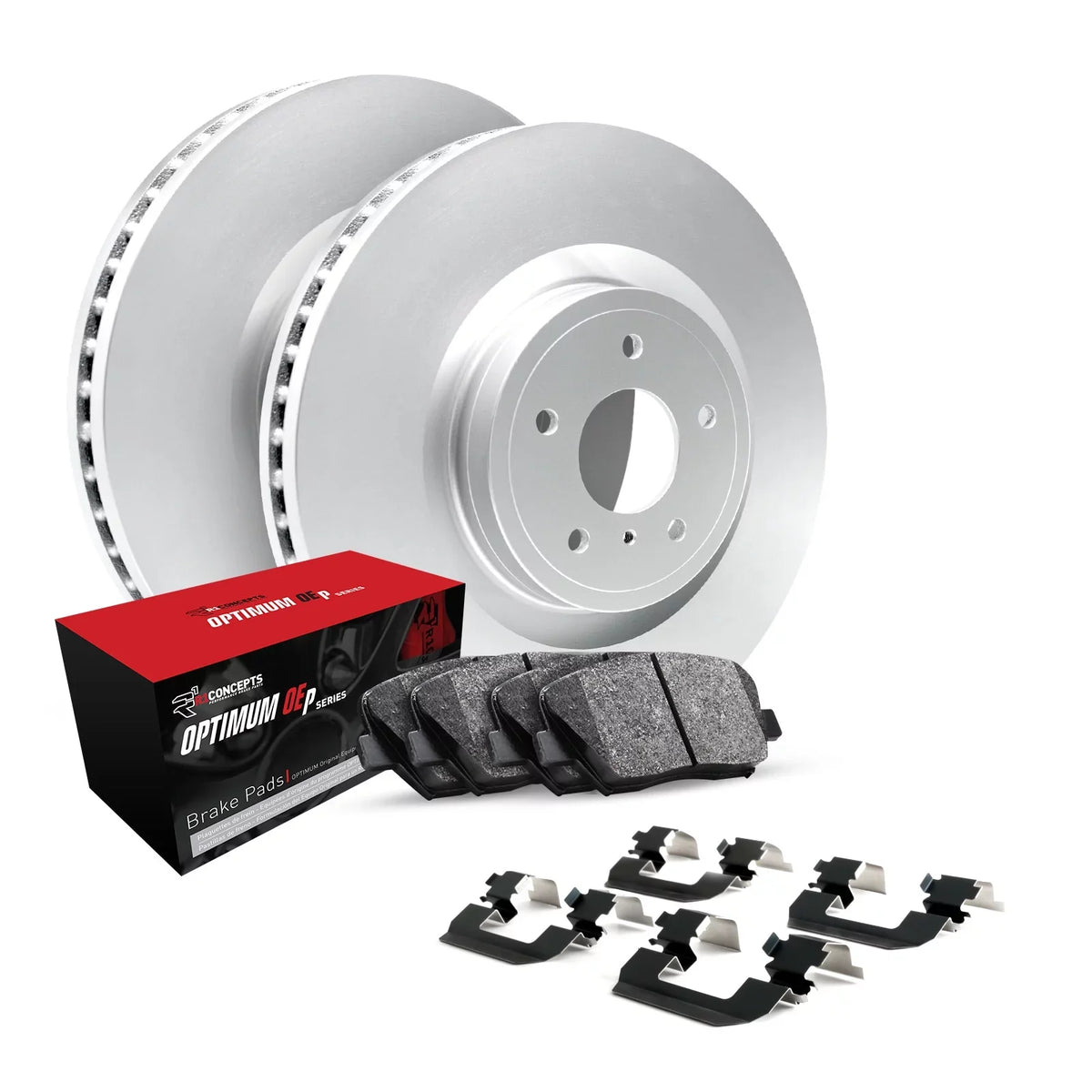 R1 Concepts Wjuh1 63136 R1 Brake Rotors Carbon Coated W/ Optimum Oe Pads & Hdw Fits select: 2015-2019 -