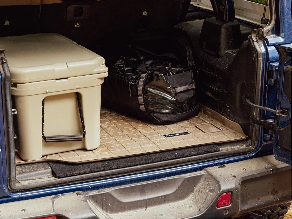 WeatherTech Cargo Trunk Liner with Bumper Protector compatible with 2010-2024 Toyota 4Runner - Behind 2nd Row Seating With Bumper Protector, Tan