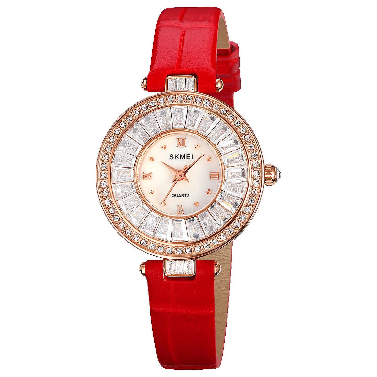 Quartz Women Watches Luxury Fashion Dress Bracelet Crystal Dial Top Brand Ladies Watch Leather Strap 2025 Wristwatch