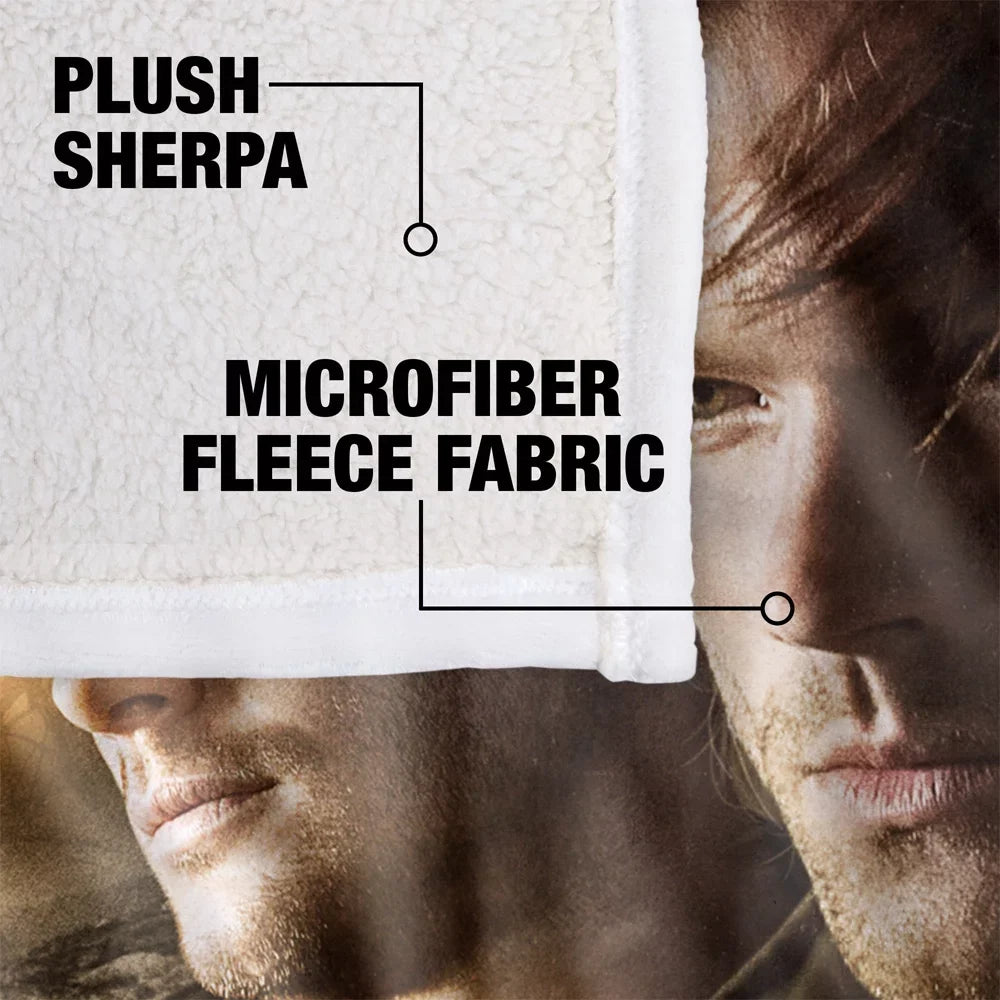 Supernatural Blanket, 50Inx60In, Up Close and Personal Silky Touch Sherpa Back Super Soft Throw Blanket