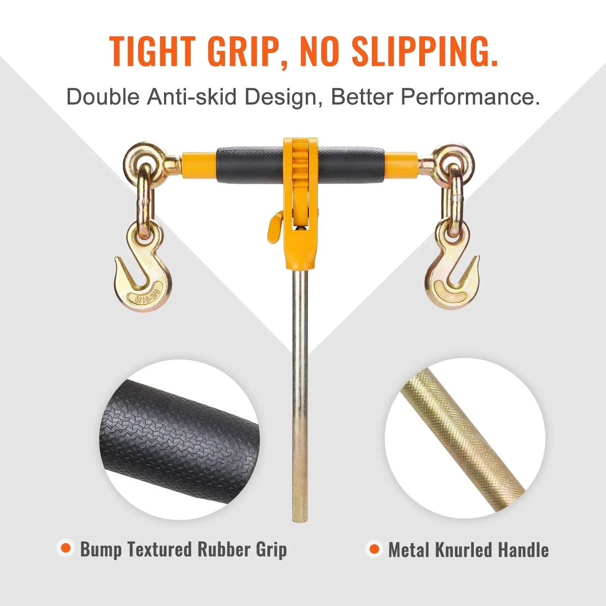 Ratchet Chain Binder, 38"-12" Heavy Duty Load Binders, with G80 Hooks 12000 lbs Secure Load Limit, Labor-saving Anti-skid Handle, Tie Down Hauling Chain Binders for Flatbed Truck Trailer, 4 Pc