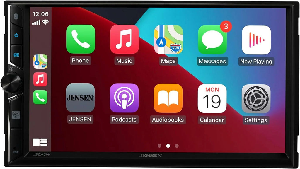 Jensen J3CA7W 7-inch Certified Apple CarPlay Android Auto, Wired or Wireless, Double  Car Stereo Radio, New