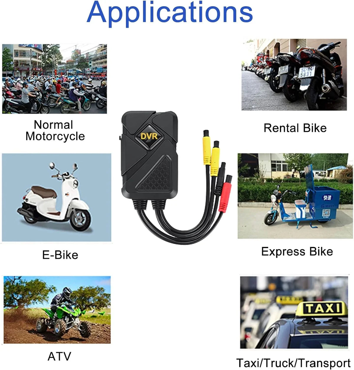 Motorcycle Camera with Recording Function Dash Cam Front and Rear 1MP  (720P)  Camera 120° Wide Angle Motorcycle Accessories 1080P+720P Video Recording (Only Support 1 Channel 1080P)