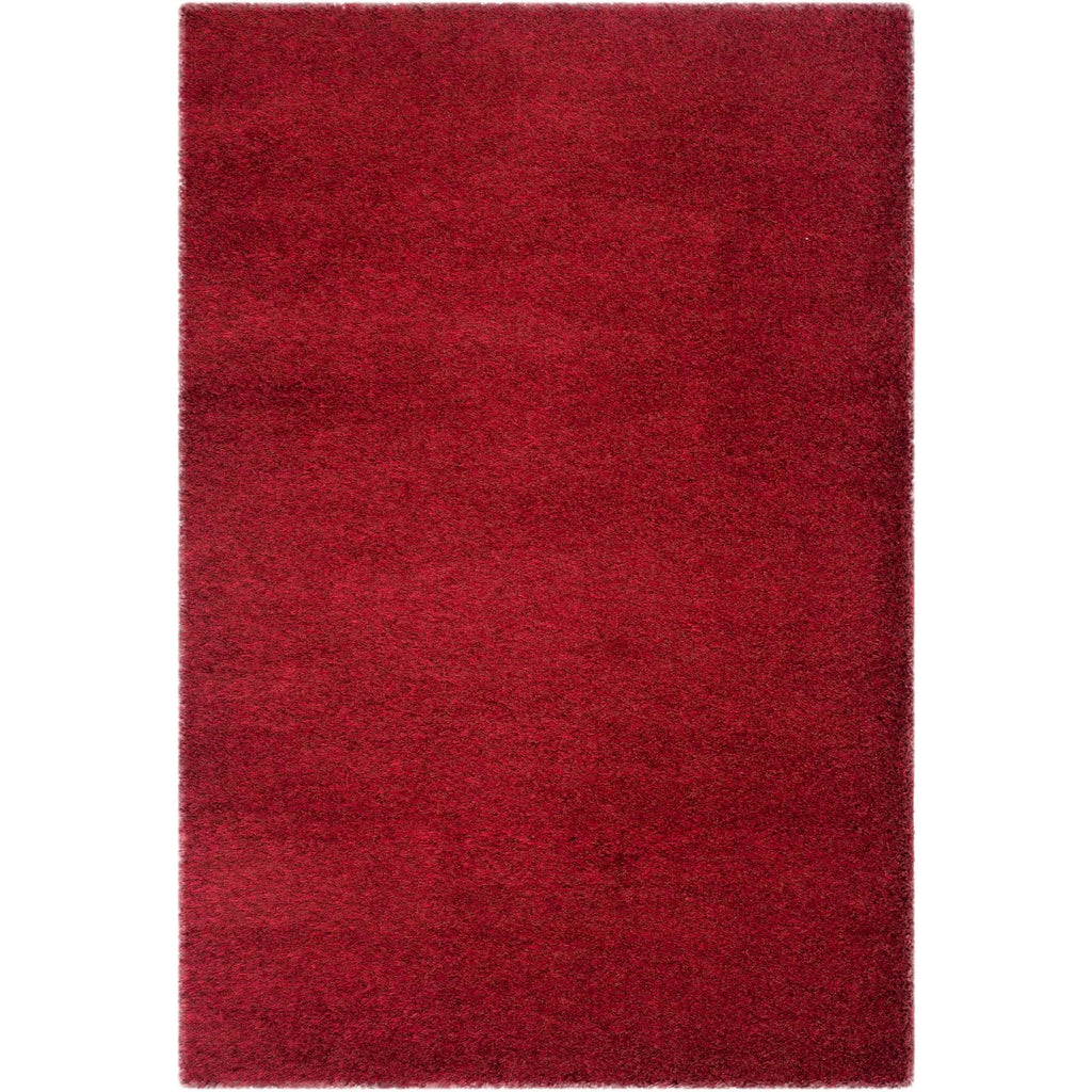 Charlotte Solid Plush Shag Area Rug, Red, 8' x 10'