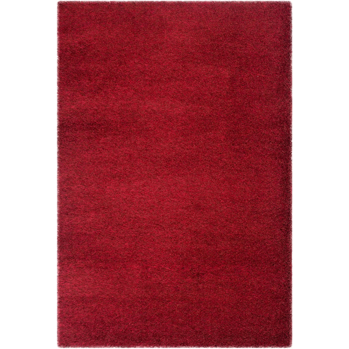 Charlotte Solid Plush Shag Area Rug, Red, 8' x 10'