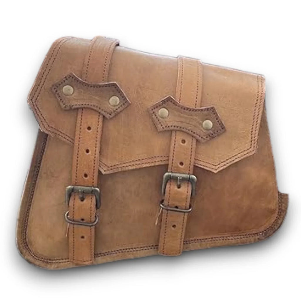 Leather Saddle Side Brown Rustic Bike Bag