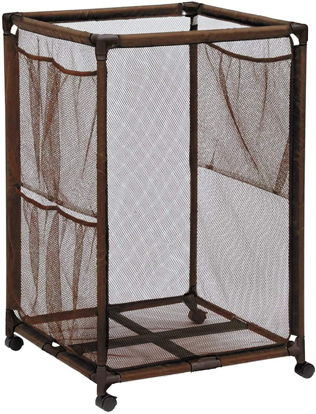 Essentially Yours Pool Floats, Balls, Toys and Equipment Rolling Mesh Organizer Storage Bin, Large, (35" W x 25.4" L x 37.5" H), (Brown), Style 455102