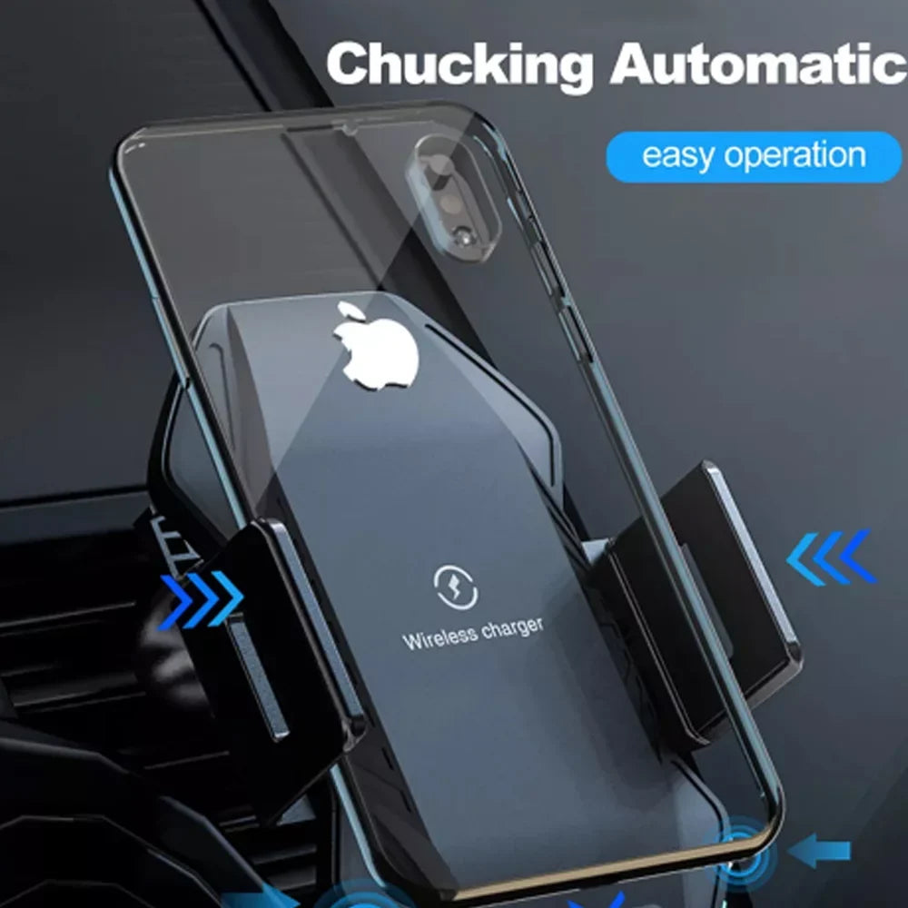 Wireless Car Charger, Saoqi 10W Smart Sensor Auto Clamping Air Vent Dashboard Windshield Car Phone Holder Mount, Compatible for iPhone, Samsung, Google, , etc