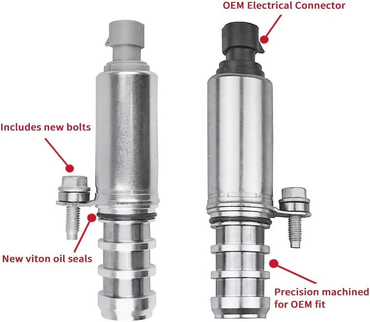 [2 Pcs] Intake + Exhaust Camshaft Position Actuator Solenoids For  Chevy Malibu  Buick Pontiac 2.0L 2.2L 2.4L 12655420 12655421