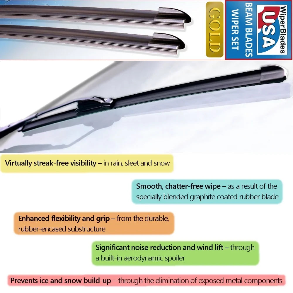 2019 Cadillac XT5 Base Beam Wiper Blades Wipers  (Set of 3) w/Rear Wiper