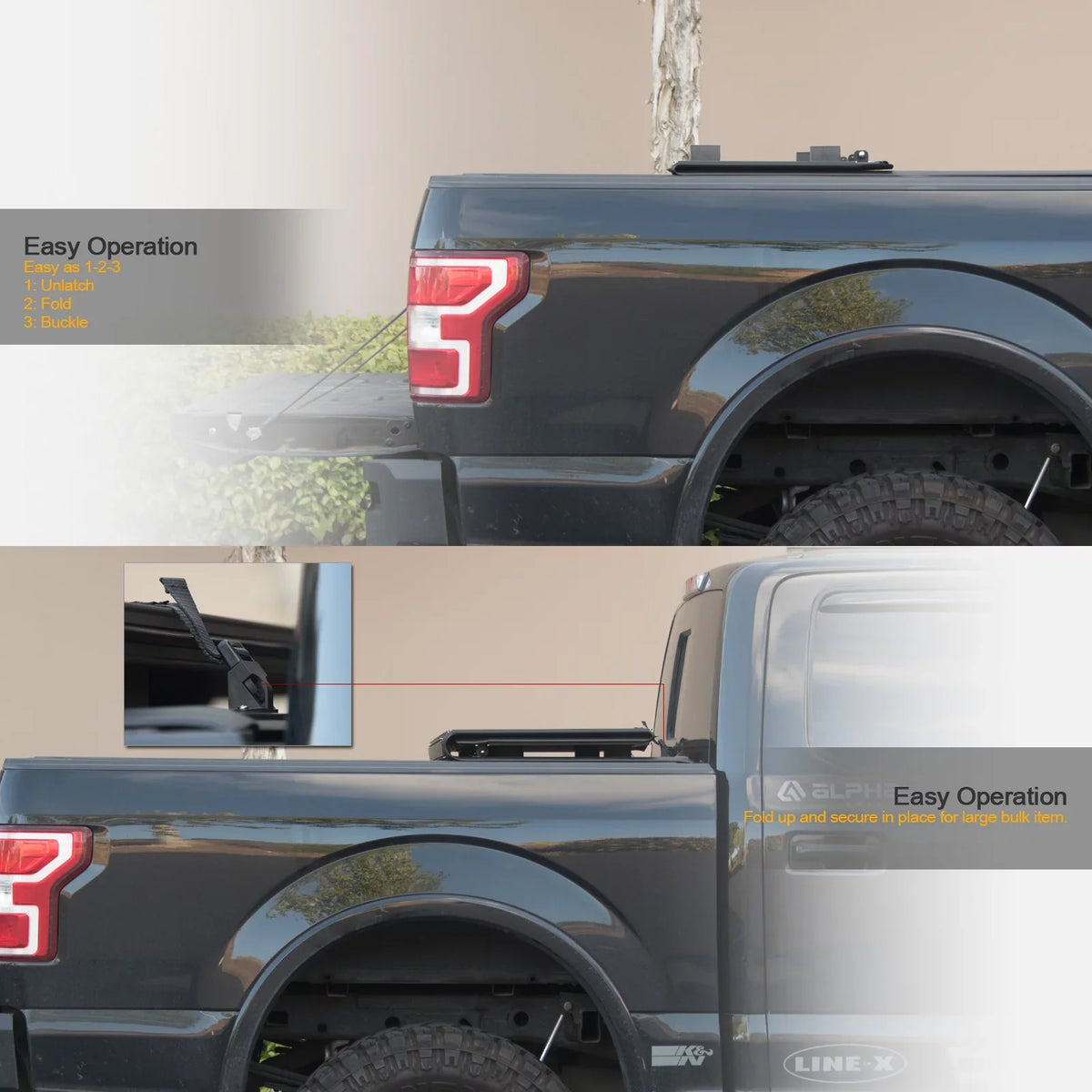Stehlen 642167822394 Low Profile Hard Aluminum Tri-Fold Tonneau Cover - Matte Black For Ram 1500 2019-2022 5.7 Feet ( 68.4" ) Short Bed New Body Style