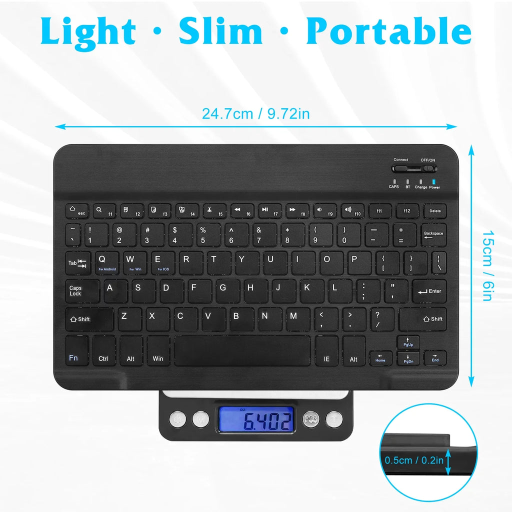 Rechargeable Bluetooth Keyboard and Mouse Combo Ultra Slim Full-Size Keyboard and Ergonomic Mouse for  Axon 30 Ultra 5G and All Bluetooth Enabled Mac/Tablet/iPad//Laptop - Onyx Black
