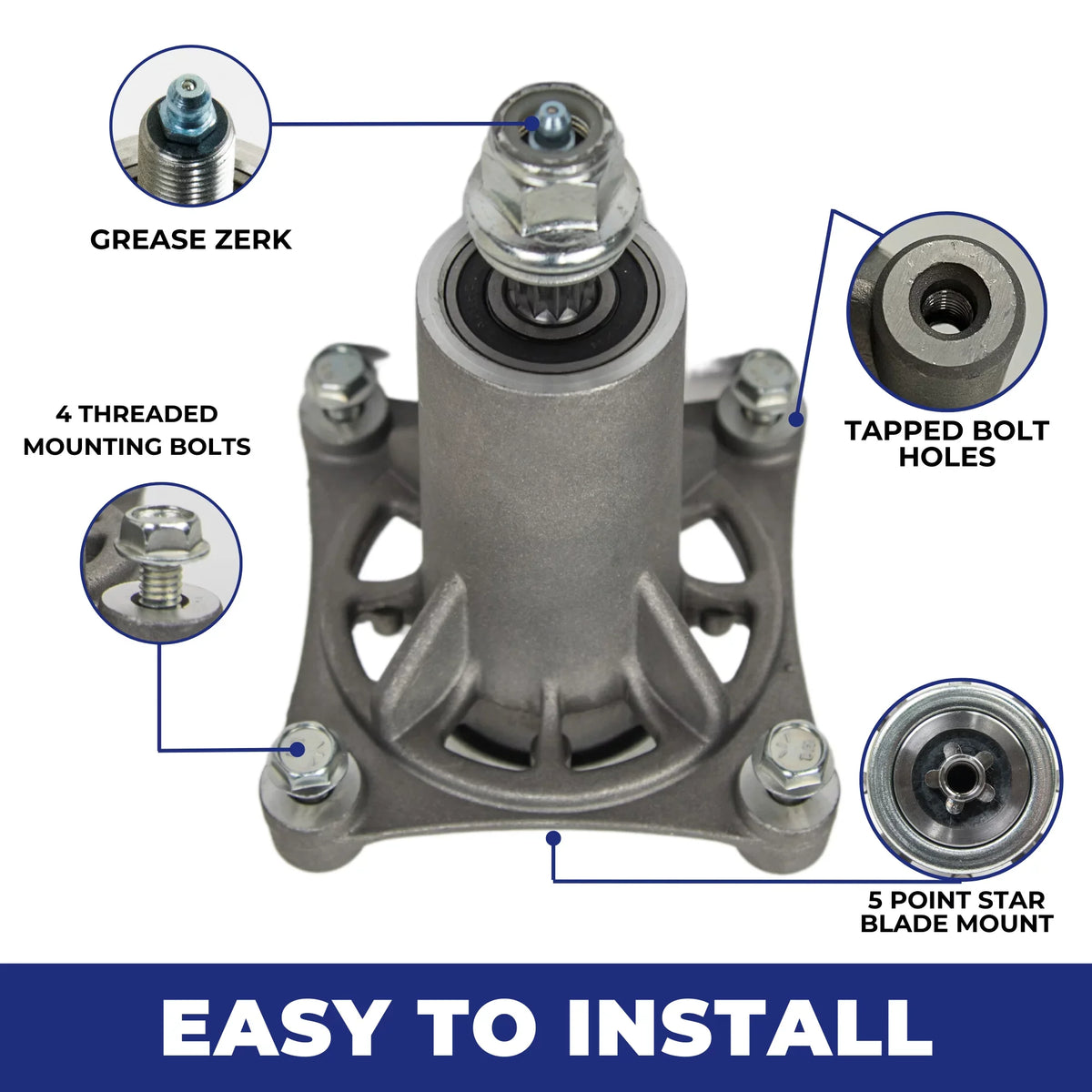 Jeremywell Spindle Assembly Replaces  Husqvarna 532187292 532192870 46" 48" 54"  (2PCs)