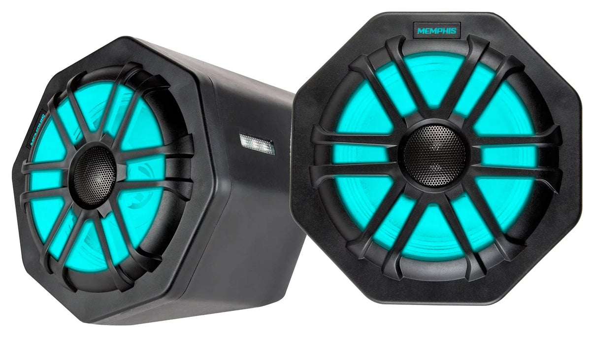(2) Memphis Audio GEN65FE Pods+ Tower Speakers+Amp For 2016+ Polaris General