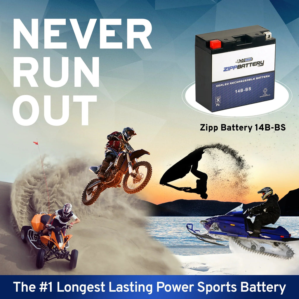 Zipp Battery YT14B- (14B- 12 Volt,12 Ah, 135 ) Motorcycle Battery for Hyosungmotors 650cc Gv650 Se 2009