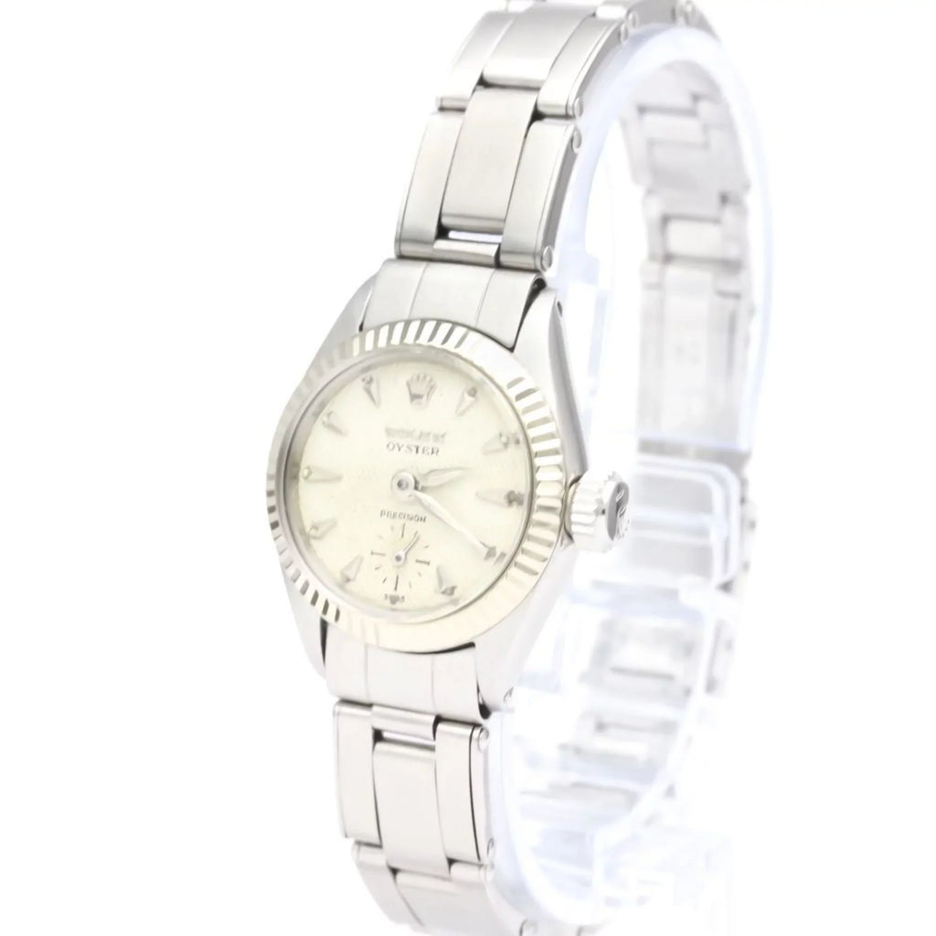 Authenticated Used Vintage  Precision White Gold Steel Hand-Winding Mens Watch 6525 BF551892