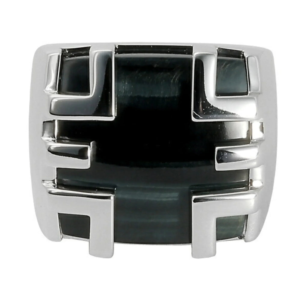 Pre-Owned Cartier Kiss of the Dragon Tiger Eye K18WG White Gold Ring (Good)