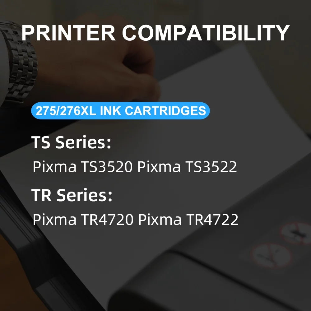 275XL 276XL 275 Ink Replacement for Canon Printer Ink 275 276 Combo Pack -275 -276 Compatible with Canon  TR4720 TR4722 TS3522 TS3520 TS3500 Printer(1 Black,1 Tri-Color)