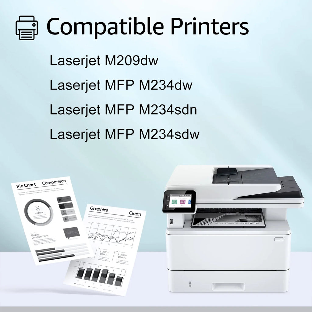 8 Compatible for  134A W1340A (No Chip) Black Toner Cartridge Replacement with  Laserjet M209dw  M234dw M234sdw M234sdn Printer