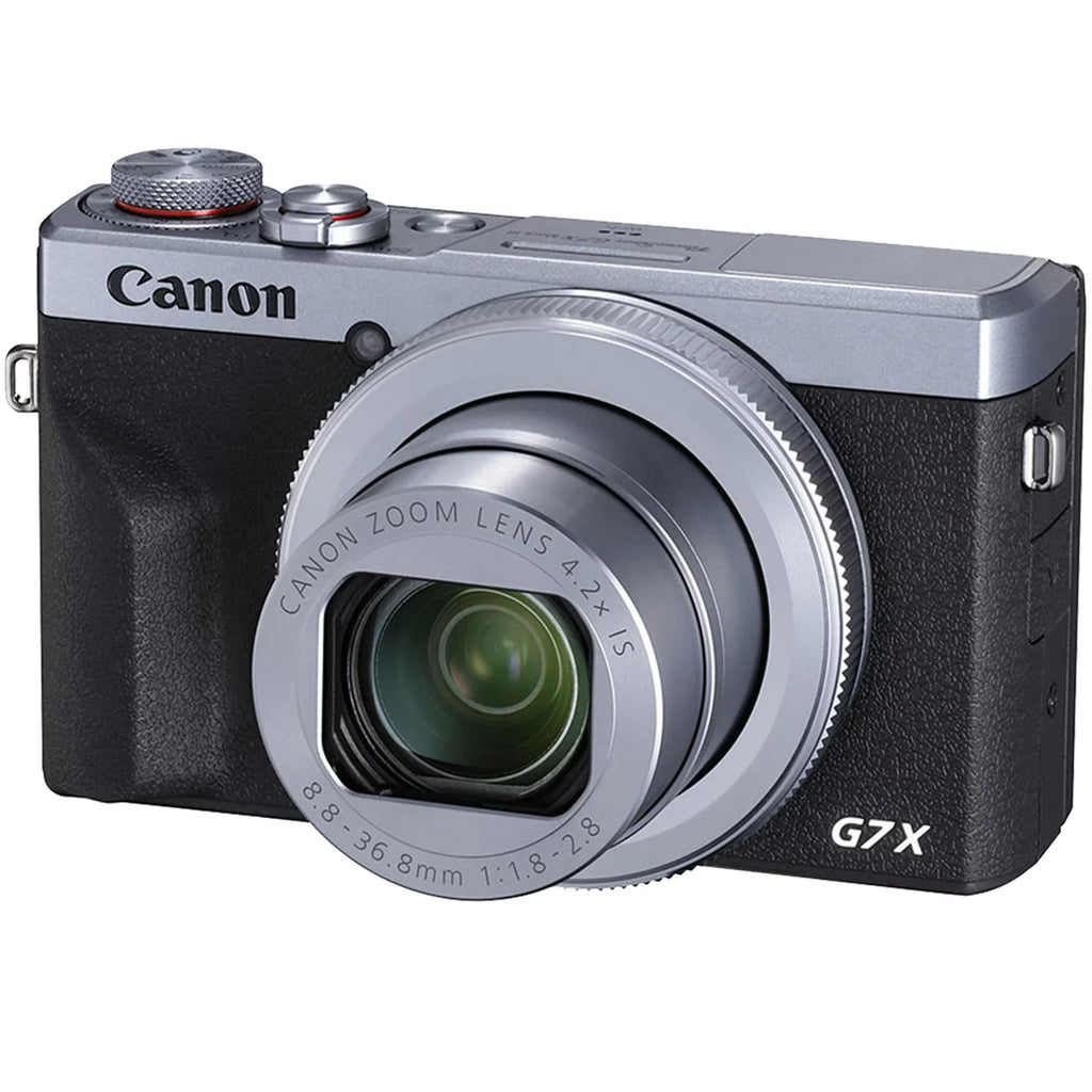 Canon PowerShot G7 X Mark  Digital Camera (Silver) with 2 Pieces SanDisk 64GB Memory Card + Case + Tripod + ZeeTech Professional Bundle