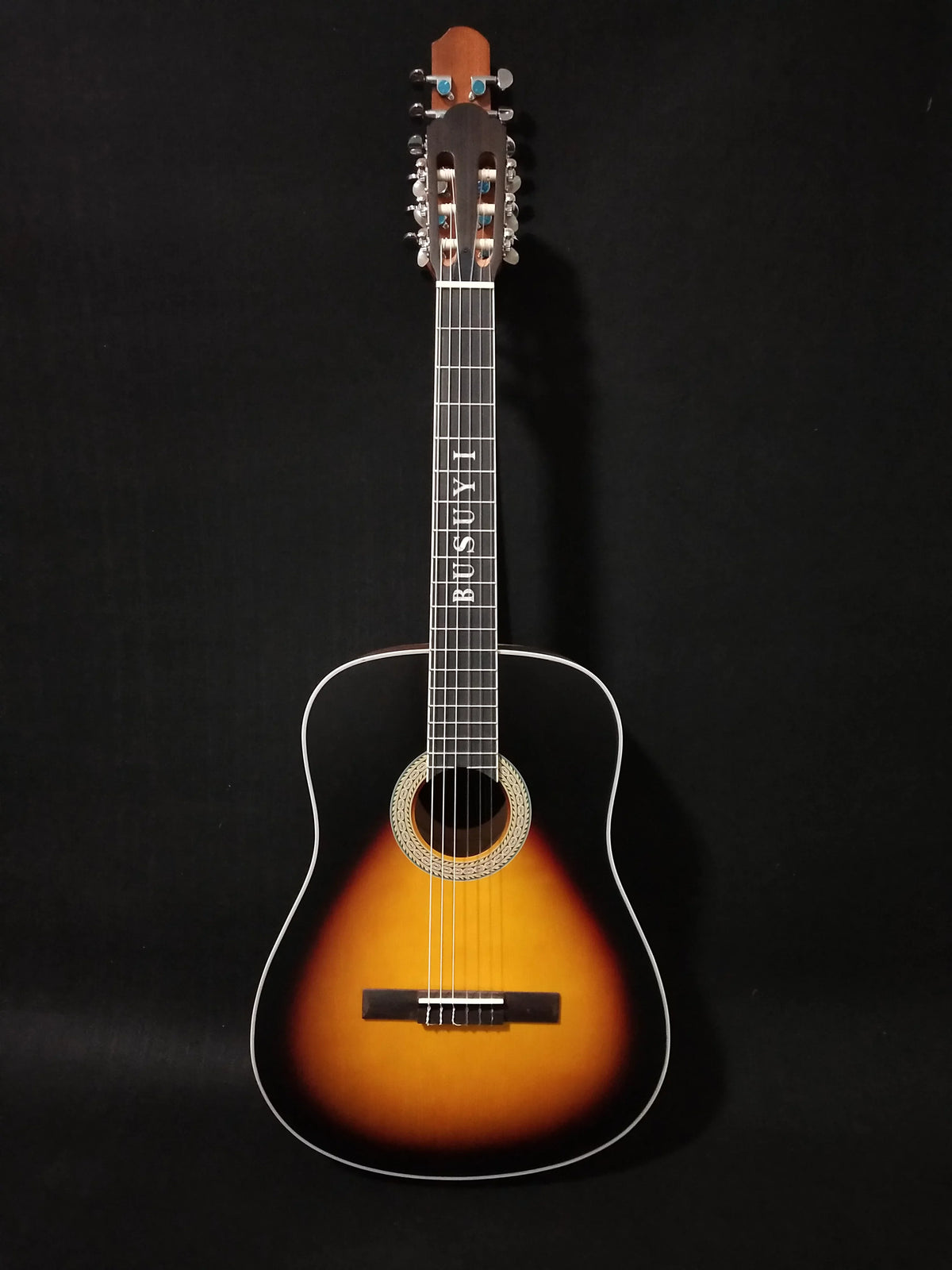 12/6 Strings Acoustic Double Neck, Double Sided Busuyi Guitar 2021  Sunset