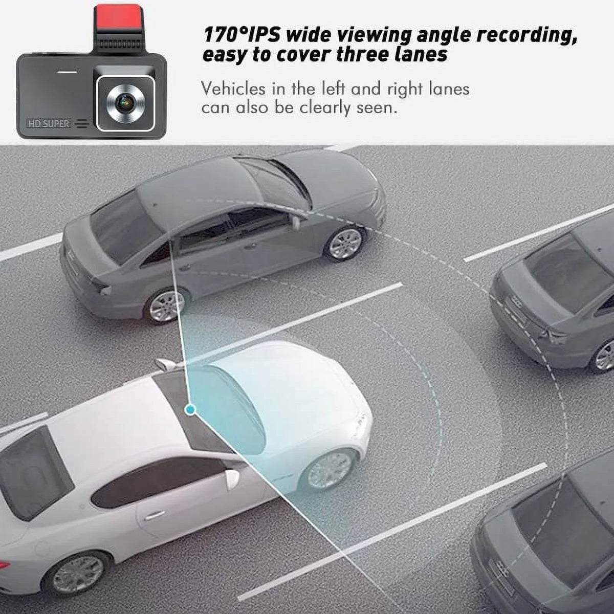 Bileeko Car  4" 1080P Dual Lens Dash Cam Video Recorder Camera for Car Pickup Truck   Van