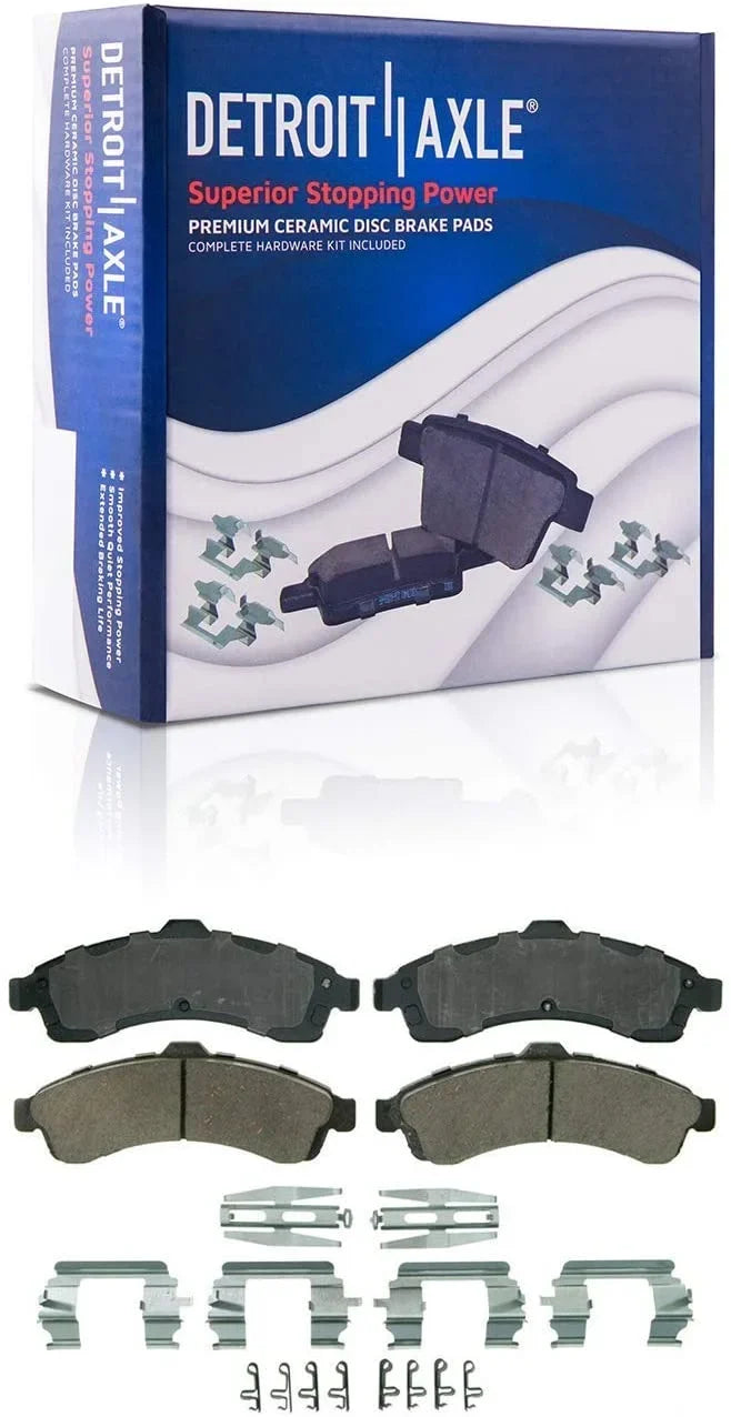 Detroit Axle - Brake Kit for Chevy Trailblazer Buick Rainier  Envoy Isuzu Ascender Bravada Disc Brakes Rotors Ceramic Brakes Pads Replacement: 12" Front Rotor and 12.8" Rear Rotor