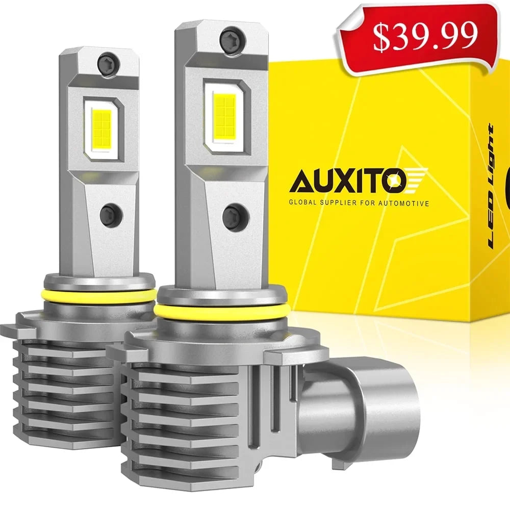 2024 Upgraded 9006 HB4  Headlight Bulb, 800% Super Bright, 6500K White Wireless 9006 Low Beam Headlight Bulb with Fan, Pack of 2