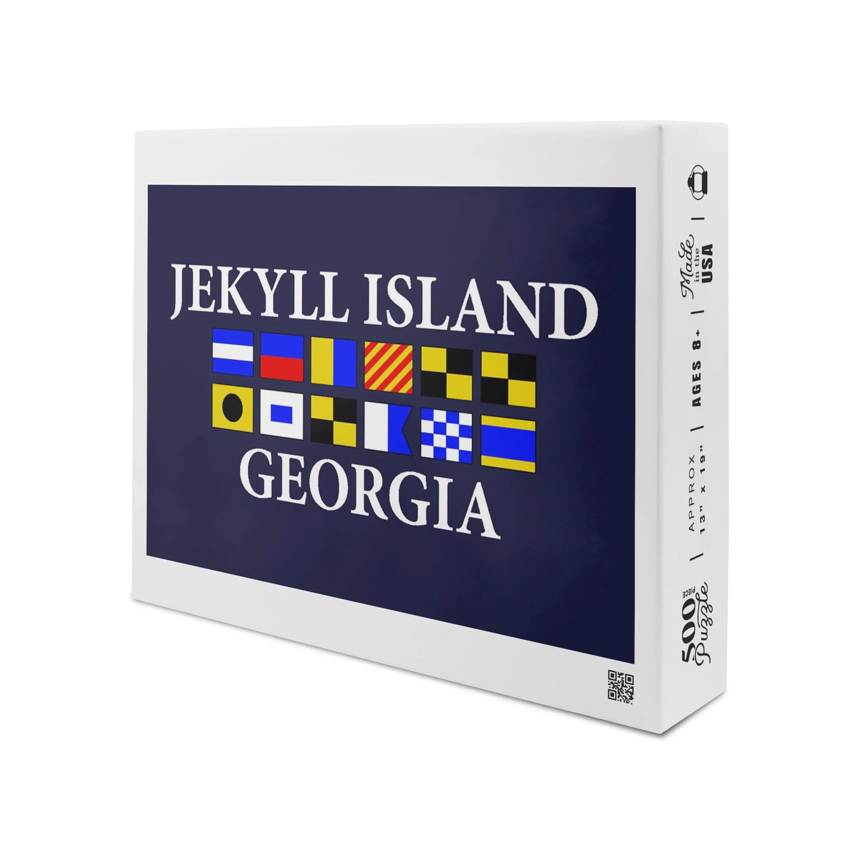 Jekyll Island, Georgia, Nautical Flags (19x27 inches, Premium 500 Piece Jigsaw Puzzle for Adults and Family, Made in )