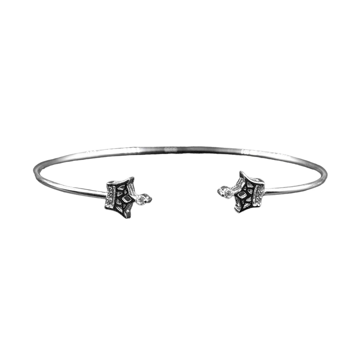 Crown Bracelet With Open Ends Solid Silver  cuff style jewelry Handmade Kada Adjustable Bracelet Best Gift idea for Girls