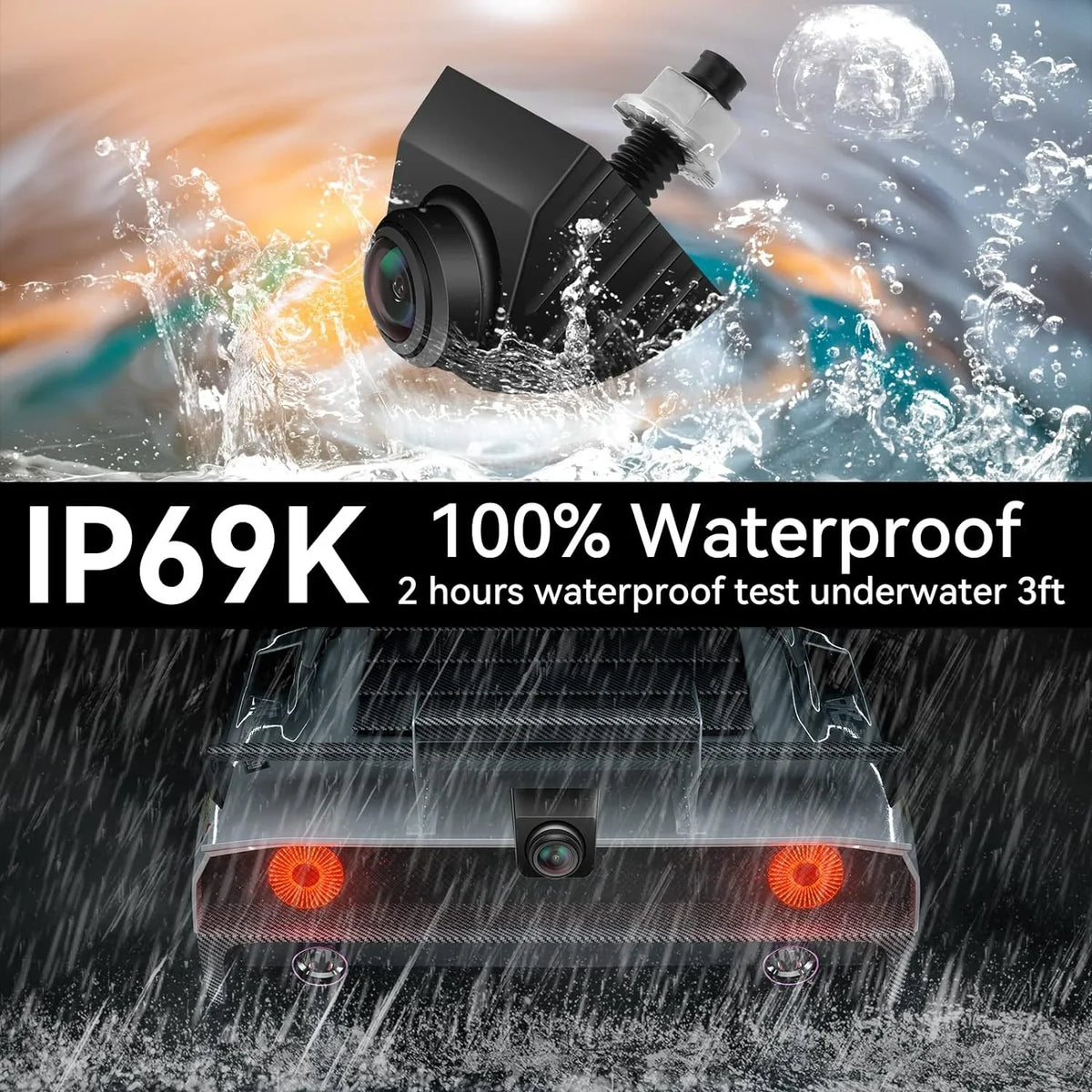 Ubwook Backup Camera IP69K Waterproof Night Vision  Metal Rear View Camera for Car Pickup Trucks SUVs RVs Vans