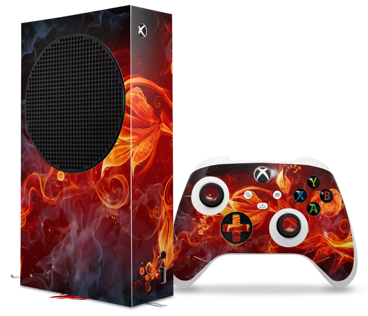 WraptorSkinz Skin Wrap compatible with the 2020  Series S Console and Controller Fire Flower (  )