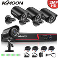 KKmoon 4CH 1080P Full   Video Recorder & 4 Camera Set - /Analog///   Digital Video Recording System with P2P Remote Phone for Home Office