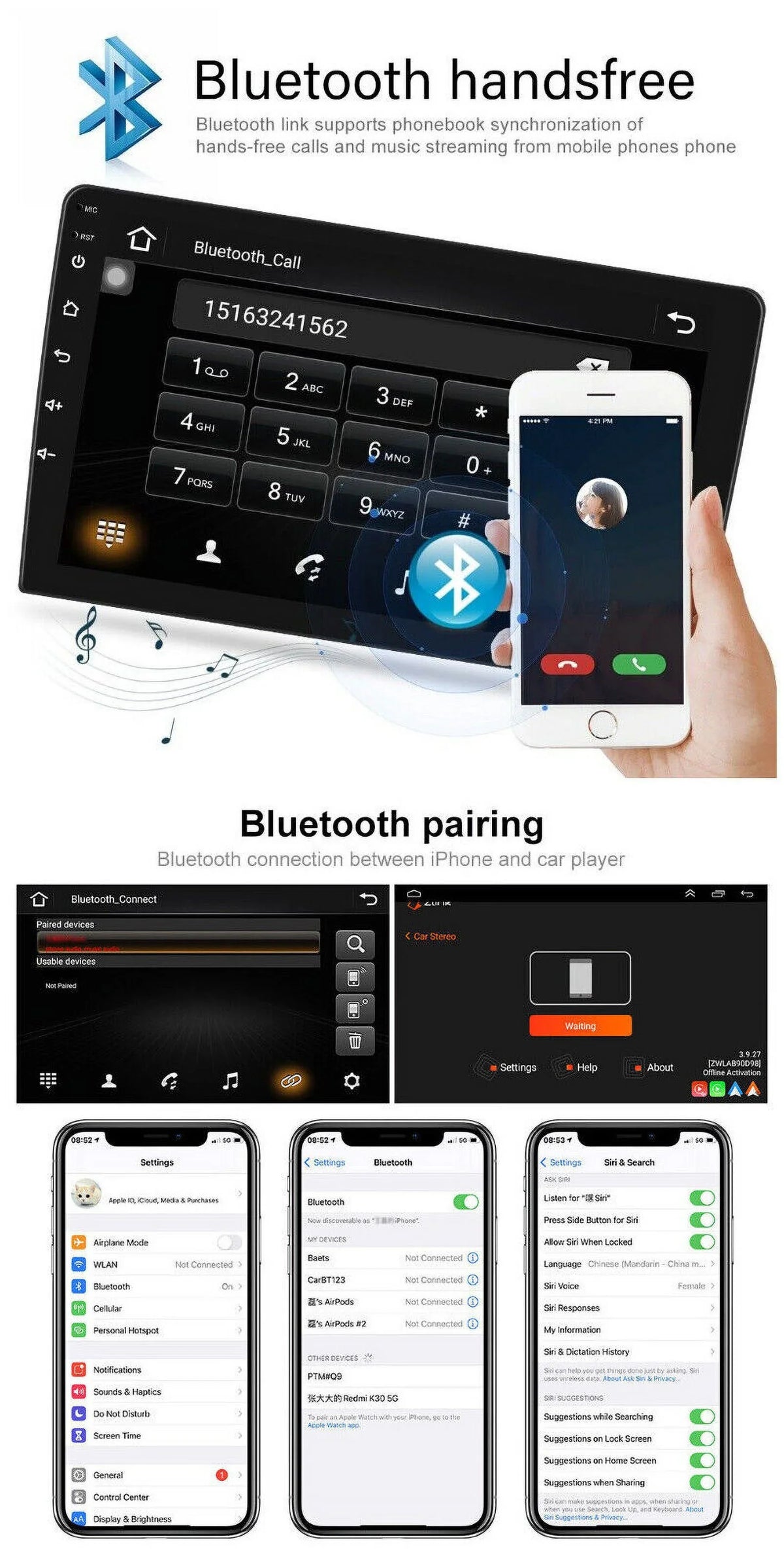 9" 1280*720  For Mazda 6 2004-2015 Android 12.0 2+32GB Car Radio Stereo Player  Navi WiFi CarPlay