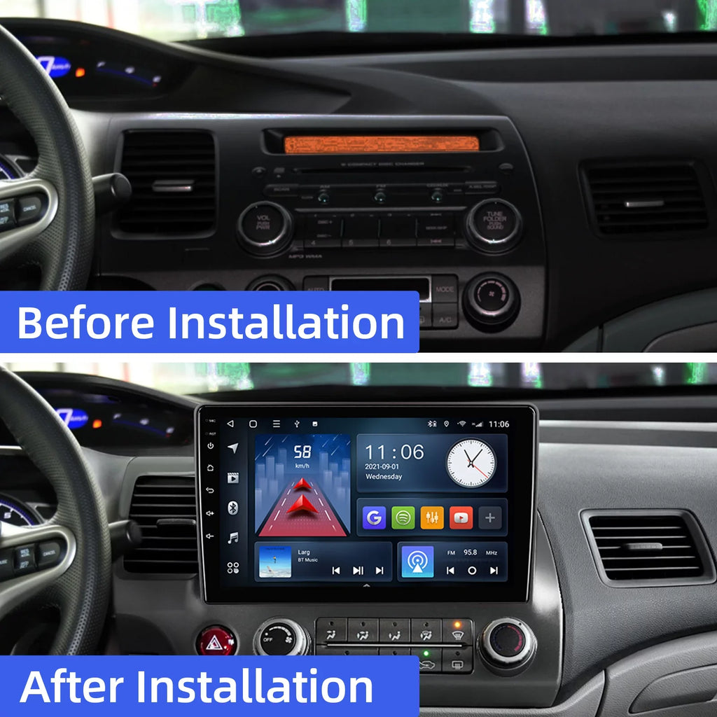 10.1 inches Android 10 Double Din Car Stereo for Honda Civic 2006-2011  Touchscreen Screen Car Radio with Carplay & Android Auto Support Backup Camera  Navi