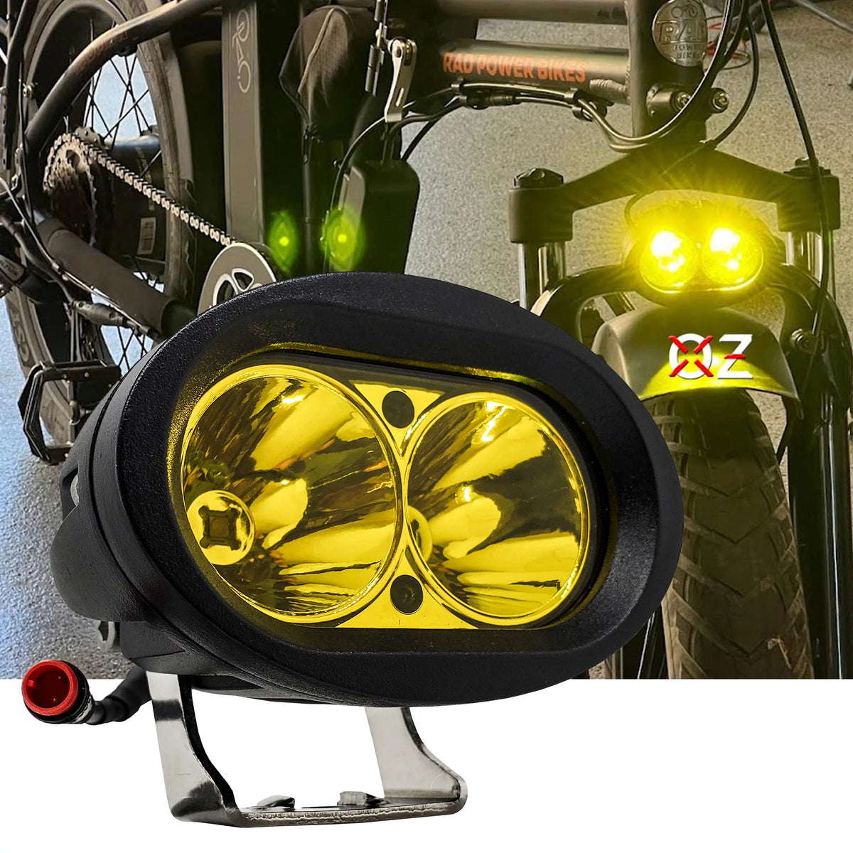 '- E-bike High Output  Headlight Neon Yellow Compatible with Vamoose Mammoth Rad Power Bikes RadMini RadRover RadExpand RadRunner