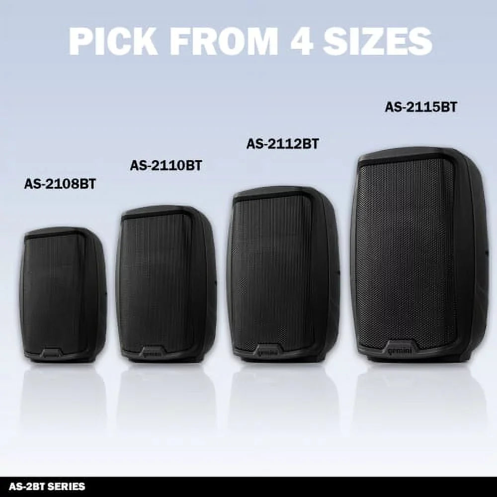 Gemini Sound -2112BT New Pro Bluetooth 12" Inch 1500 Watts Active  System  Speaker