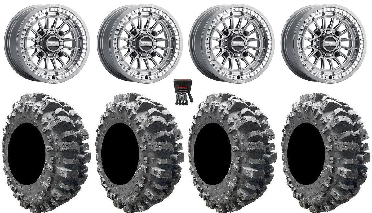 MetalFX Delta Bdlk  15" Wheels Gm 31" Bogger Tires Can-Am Maverick X3 / Honda Pioneer 1000 / Talon