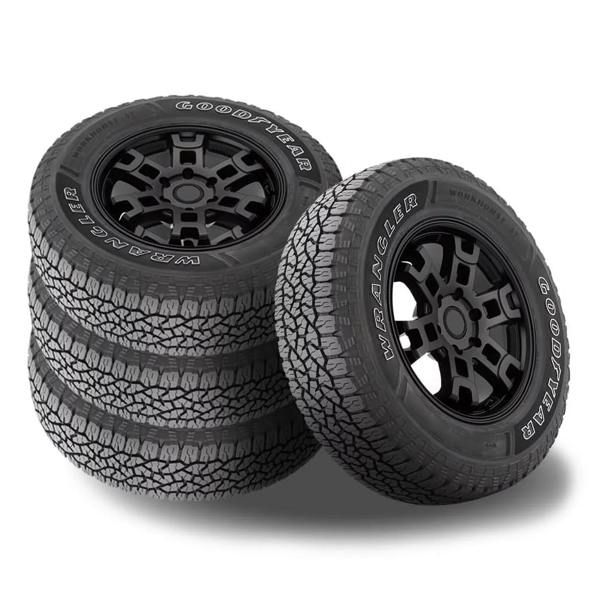 Set of 4 Goodyear Wrangler Workhorse A/T 225/65R17 102T  Tires, All Terrain, 3PMSF 480757856 / 225/65/17 / 2256517 Fits: 2014-23 Chevrolet Equinox , 2007-16 Honda -V -L