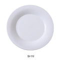 Yanco -112 12 in. Siena Porcelain Round Plate, Bone White - Pack of 12