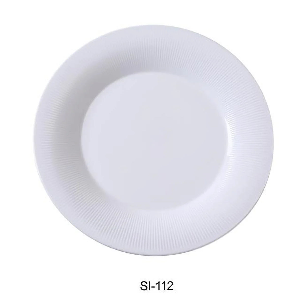 Yanco -112 12 in. Siena Porcelain Round Plate, Bone White - Pack of 12