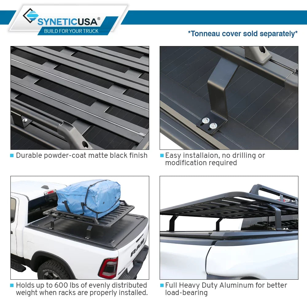 Syneticusa  Heavy Duty Truck Bed Cargo Load Rack Kit Compatible with F150 Ram Silverado Tundra Titan