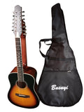 12/6 Strings Acoustic Double Neck, Double Sided Busuyi Guitar 2021  Sunset