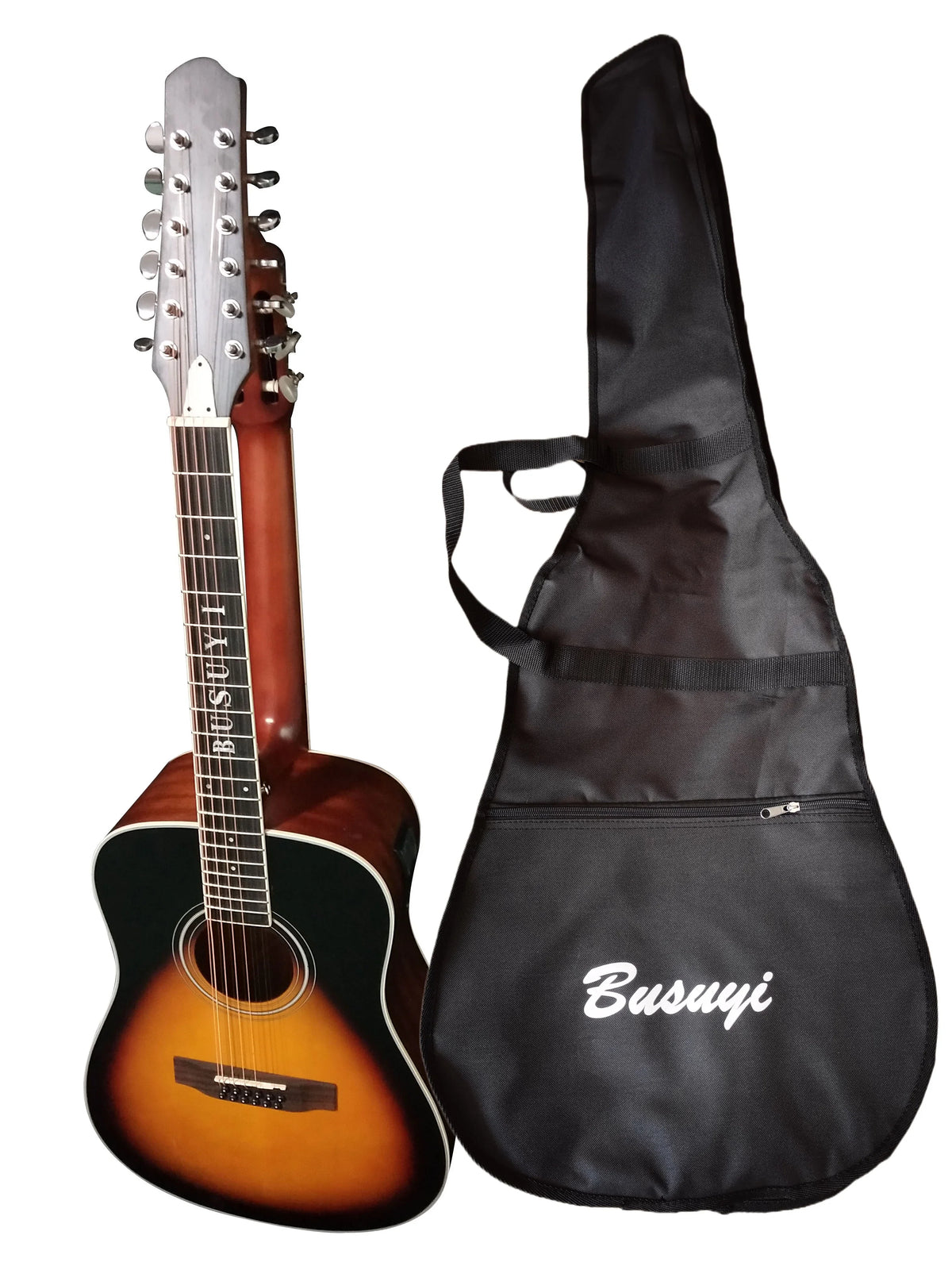 12/6 Strings Acoustic Double Neck, Double Sided Busuyi Guitar 2021  Sunset