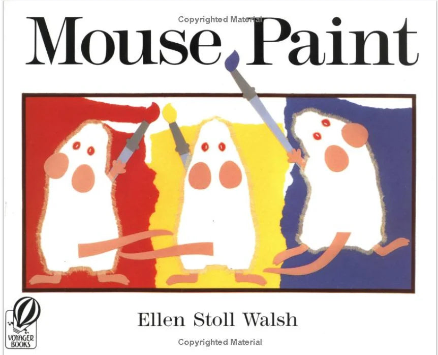 Mouse Paint, Mouse Count, Mouse Shapes by  Ellen Stoll Walsh (Hardcover Collection) learn about colors, color mixing, 123s and shapes with three mice and the animals that chase them!