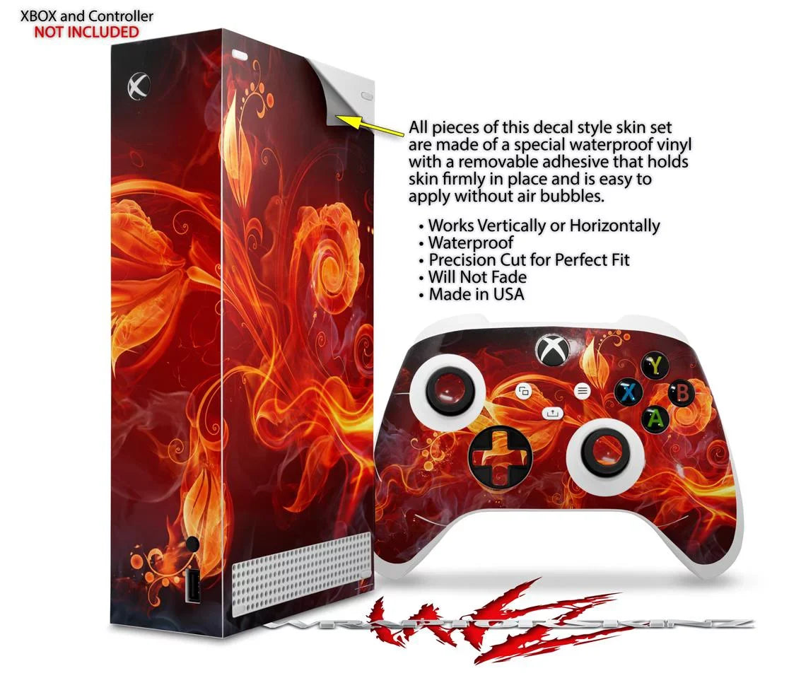 WraptorSkinz Skin Wrap compatible with the 2020  Series S Console and Controller Fire Flower (  )
